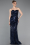 Long Navy Blue Scaly Evening Dress ABU6099