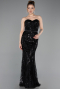 Long Black Scaly Evening Dress ABU6099