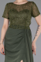 Long Olive Drab Dantelle Evening Dress ABU6100