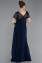 Long Navy Blue Dantelle Evening Dress ABU6100