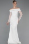 Long White Evening Dress ABU6101