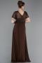 Long Brown Dantelle Evening Dress ABU6100