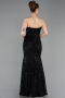 Long Black Beaded Evening Dress ABU6080