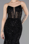 Long Black Beaded Evening Dress ABU6080