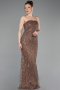 Long Copper Beaded Evening Dress ABU6104