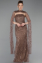 Long Copper Beaded Evening Dress ABU6104