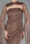 Long Copper Beaded Evening Dress ABU6104