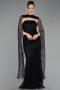 Long Black Beaded Evening Dress ABU6104