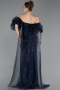 Long Navy Blue Scaly Evening Dress ABU6099