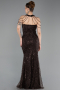 Long Brown Beaded Evening Dress ABU6073