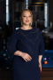 Navy Blue Midi Plus Size Evening Dress ABK1621
