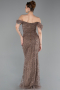 Light Brown Long Beaded Evening Dress ABU5557