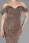 Light Brown Long Beaded Evening Dress ABU5557