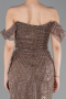 Light Brown Long Beaded Evening Dress ABU5557