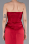 Long Burgundy Satin Mermaid Evening Gown ABU6109