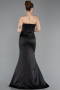 Long Black Satin Mermaid Evening Gown ABU6109