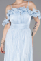 Long Light Blue Chiffon Prom Gown ABU6110