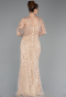 Gold Long Beaded Plus Size Evening Dress ABU5722