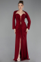 Long Burgundy Plus Size Evening Gown ABU6097