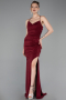 Long Burgundy Prom Gown ABU6115