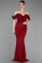 Burgundy Long Beaded Evening Dress ABU5557