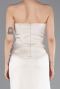 Beige Long Satin Prom Gown ABU5923