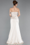 Beige Long Satin Prom Gown ABU5923