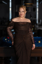 Long Brown Plus Size Evening Dress ABU6069