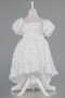 Front Short Back Long White Girl Dress ABO134