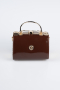Brown Patent Leather Evening Bag KC170