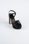 Black Satin Platform Heel ABS2104