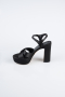 Black Satin Platform Heel ABS2104