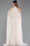 Long Beige Beaded Evening Dress ABU6117