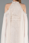 Long Beige Beaded Evening Dress ABU6117