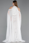 Long White Beaded Evening Dress ABU6117