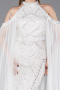 Long White Beaded Evening Dress ABU6117