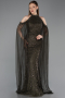 Long Olive Drab Beaded Evening Dress ABU6117