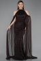Long Brown Beaded Evening Dress ABU6117
