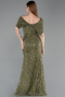 Long Olive Drab Dantelle Prom Gown ABU6119