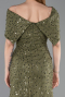 Long Olive Drab Dantelle Prom Gown ABU6119