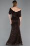 Long Dark Brown Dantelle Prom Gown ABU6119