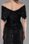 Long Black Dantelle Prom Gown ABU6119