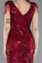 Burgundy Long Beaded Plus Size Evening Dress ABU5336