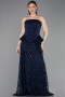 Long Navy Blue Scaly Evening Dress ABU6124
