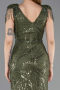 Olive Drab Long Beaded Evening Dress ABU5637