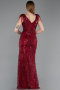 Burgundy Long Beaded Evening Dress ABU5637