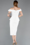 Midi White Party Dress ABK2615