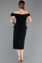 Midi Black Party Dress ABK2615