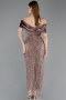 Light Brown Midi Beaded Party Dress ABK2453