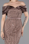 Light Brown Midi Beaded Party Dress ABK2453